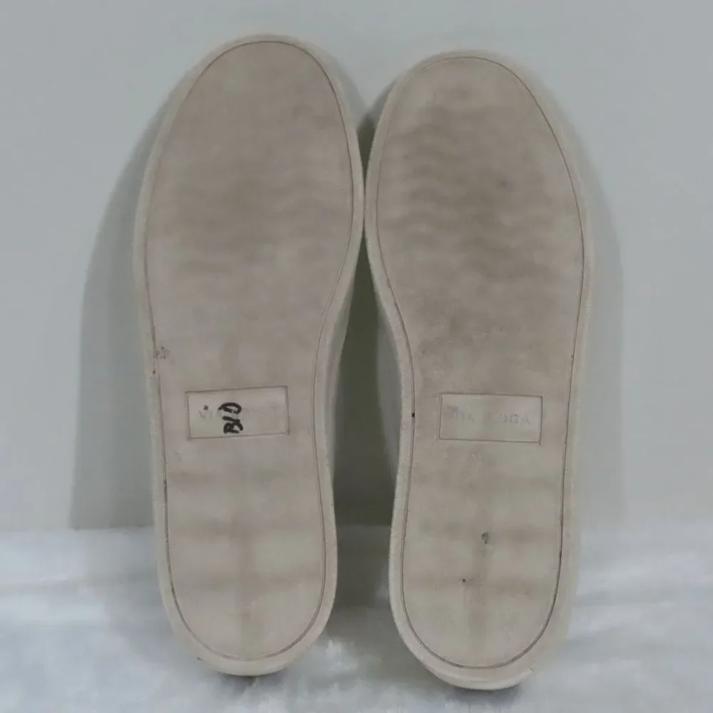 Via Spiga Women's Mae Platform Sneakers Milk White Leather Size 8 M